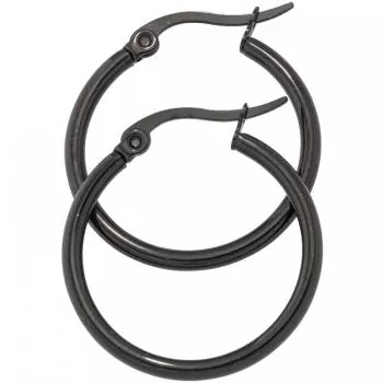 Creolen rund Edelstahl schwarz beschichtet Ohrringe