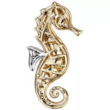 Anhänger Seepferdchen 585 Gelbgold 73 Diamanten Brillanten
