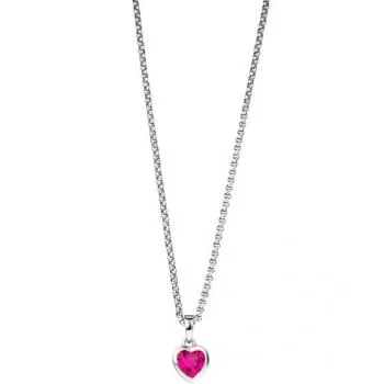 Kinder Anhänger Herz 925 Silber 1 Zirkonia pink Herzanhänger