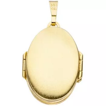 Medaillon oval mit Blumen Muster 333 Gold Gelbgold zum Öffnen für 6 Fotos