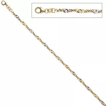 Fußkettchen Fußkette 925 Sterling Silber gold vergoldet 2,9 mm 25 cm Karabiner