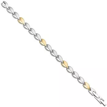 Armband Edelstahl mattiert gold farbene Beschichtung bicolor 20 cm