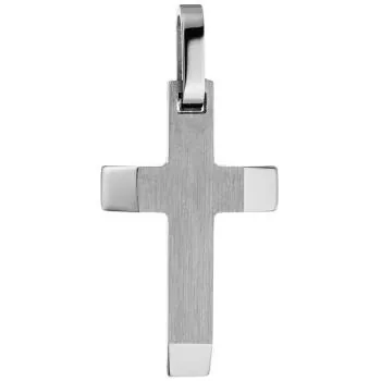 Anhänger Kreuz aus Edelstahl mattiert Kreuzanhänger