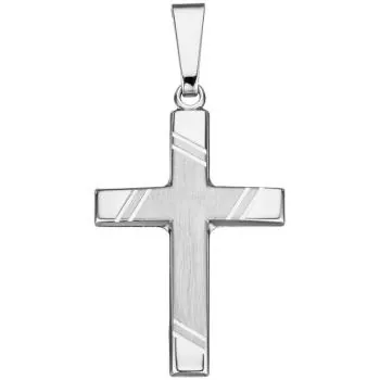 Anhänger Kreuz 925 Sterling Silber matt SilberAnhänger