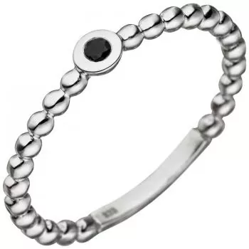 Damen Ring Kugel 333 Gold Weißgold 1 Safir blau Kugelring Safirring