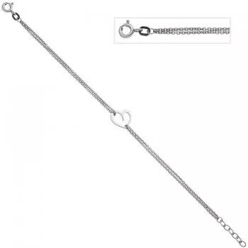 Armband Herz 925 Sterling Silber 19 cm Silberarmband Herzarmband