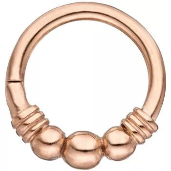 Segmentring Edelstahl rotgold farben Klick-System Scharnier Ringstärke 1,2 mm