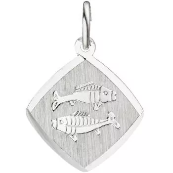 Anhänger Sternzeichen Fische aus 925 Sterling Silber matt