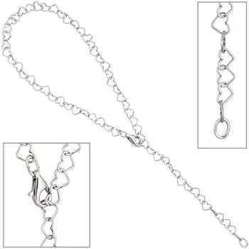 Fußkettchen Fußkette mit Anhänger Herz 925 Sterling Silber 27 cm