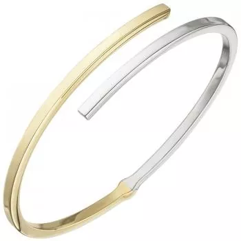 Ovaler Armreif aus 925 Silber bicolor vergoldet