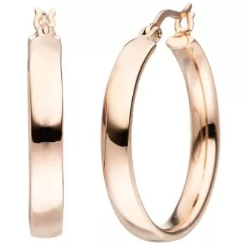 Creolen aus Silber Rotgold vergoldet 25,2 mm