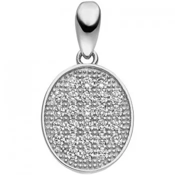 Ovaler Anhänger aus 925 Silber mit 26 Zirkonia