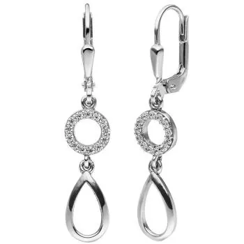 Ohrhänger aus 925 Silber mit 26 Zirkonia