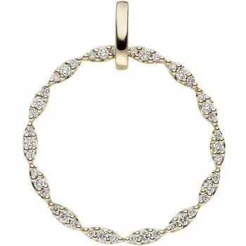 Runder Anhänger aus 585 Gelbgold mit 42 Diamanten Brillanten