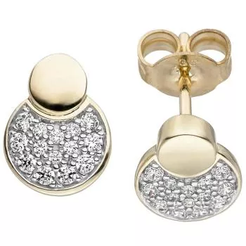 Ohrstecker aus 333 Gelbgold mit 28 Zirkonia