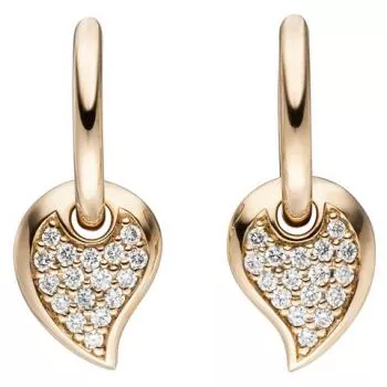 Creolen aus 585 Rotgold mit 34 Diamanten Brillanten