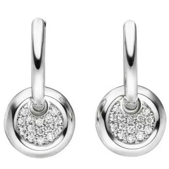 Creolen aus 585 Weißgold mit 30 Diamanten