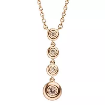 Collier Kette mit Anhänger 585 Gold Rotgold 4 Diamanten Brillanten 44 cm