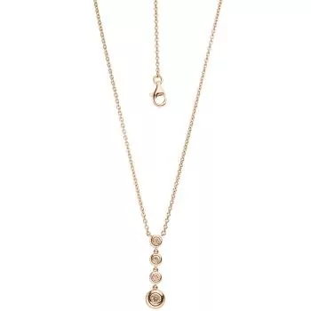 Collier Kette mit Anhänger 585 Gold Rotgold 4 Diamanten Brillanten 44 cm
