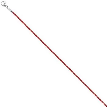 Rundankerkette Edelstahl rot lackiert 42 cm Kette Halskette Karabiner