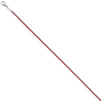 Rundankerkette Edelstahl rot lackiert 42 cm Kette Halskette Karabiner