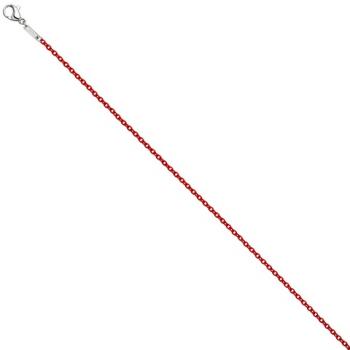 Rundankerkette Edelstahl rot lackiert 45 cm Kette Halskette Karabiner