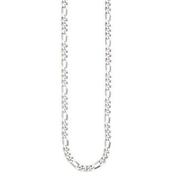 Figarokette 925 Silber diamantiert 50 cm Halskette Silberkette Karabiner