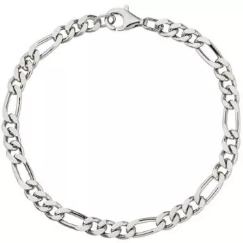Figaroarmband 925 Sterling Silber diamantiert 21 cm Armband