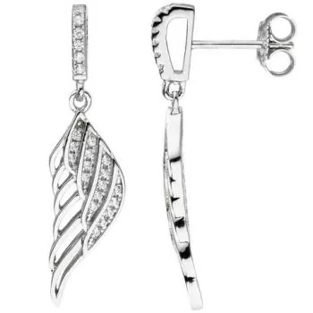 Ohrhänger Flügel aus 925 Silber mit Zirkonia