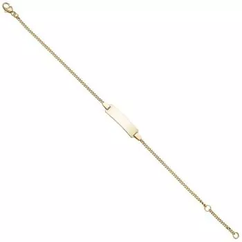 Schildband 333 Gold Gelbgold 18 cm Baby Kinder Gravur ID Armband