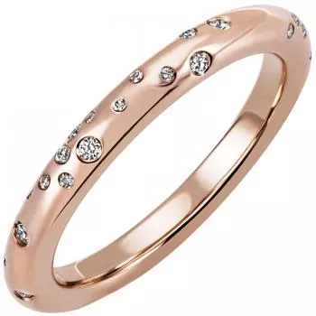 Damen Ring 585 Gold Rotgold Roségold, 34 Diamanten