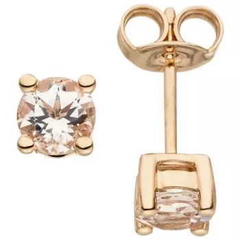 Ohrstecker 585 Gold Rotgold 2 Morganite Ohrringe Goldohrringe