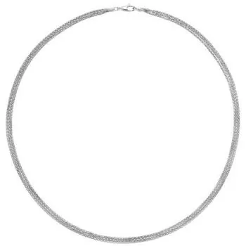 Halskette Popcorn Kette 3-reihig 750 Gold Weißgold 45 cm Karabiner