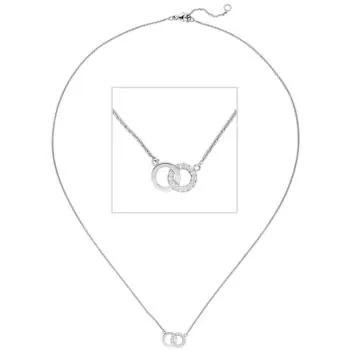 Collier Halskette 585 Weißgold 13 Diamanten Brillanten 45 cm Kette