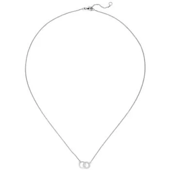 Collier Halskette 585 Weißgold 13 Diamanten Brillanten 45 cm Kette