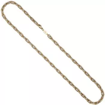 Halskette 585 Gelbgold Weißgold bicolor 55 cm Goldkette Fantasiekette