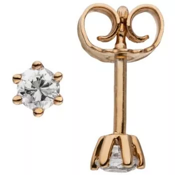 Ohrstecker aus 585 Rotgold mit 2 Diamanten Brillanten