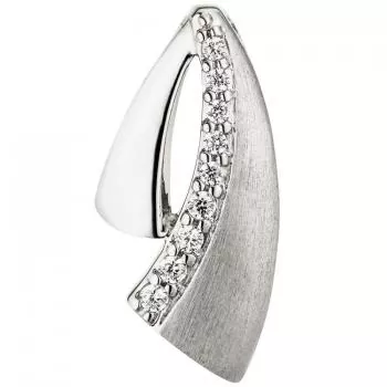 Anhänger 925 Sterling Silber teil matt 9 Zirkonia Silberanhänger