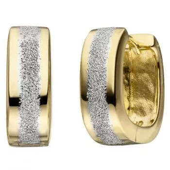 Creolen aus 925 Sterling Silber bicolor vergoldet Ohrringe