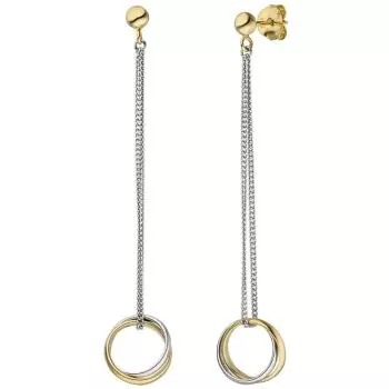 Ohrhänger 925 Silber bicolor vergoldet 66,6 mm Ohrringe Ohrstecker