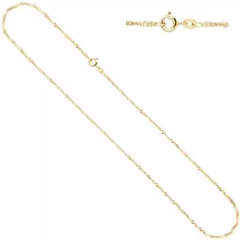 Schmuck-Set 585 Gelbgold bicolor 3 Perlen 4 Diamanten Ohrringe und Kette 45 cm