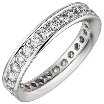 Damen Memory-Ring 585 Weißgold mit Diamanten rundum