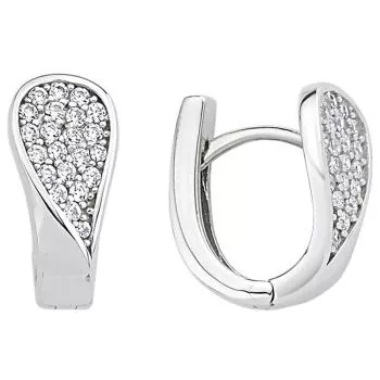 Creolen 925 Sterling Silber 44 Zirkonia Ohrringe Silberohrringe