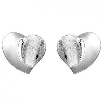 Ohrstecker Herz 925 Sterling Silber eismatt Ohrringe Silberohrringe