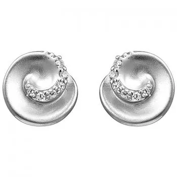 Ohrstecker 925 Sterling Silber matt 12 Zirkonia Ohrringe Silberohrringe