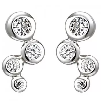 Ohrstecker 925 Sterling Silber mit 8 Zirkonia Ohrringe Silberohrringe