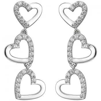 Ohrhänger Herzen 925 Silber 52 Zirkonia Ohrringe