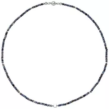 Halskette Kette mit Safir-Rondell und Hämatin 43 cm