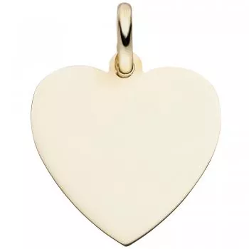 Anhänger Gravurplatte Herz 333 Gold Gelbgold