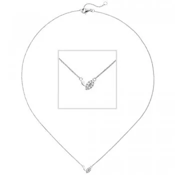Collier mit Anhänger 585 Weißgold 8 Diamanten Brillanten 45 cm